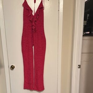 NWT Elegant Pink Ruffled Jumpsuit